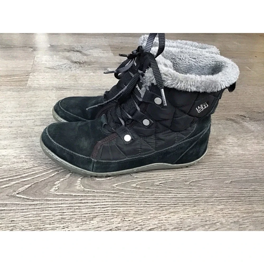 Columbia Women's Size 8 Waterproof Winter Snow Boots Black/Grey YL5207-011
